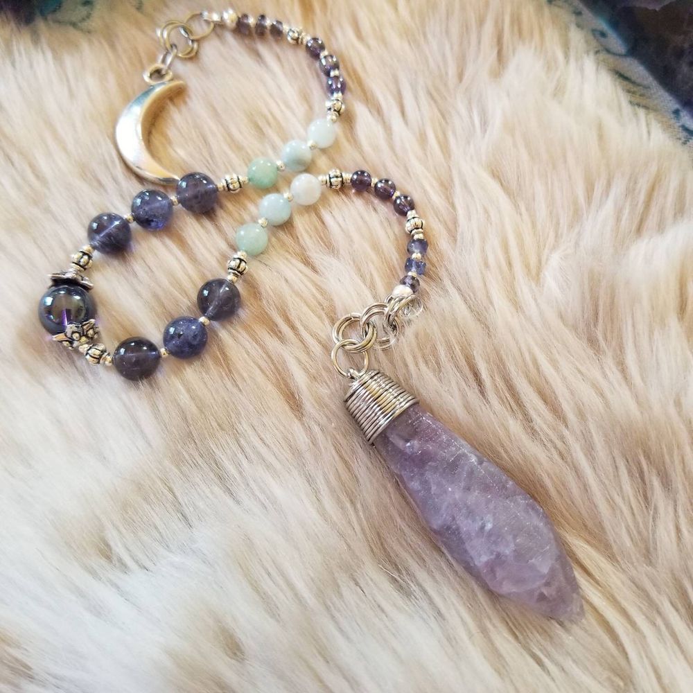 Beaded Fluorite Pendulum