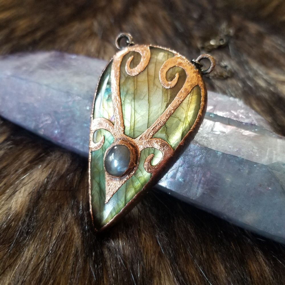 Sacred Feminine Ethereal Green Labradorite with Belomorite C...