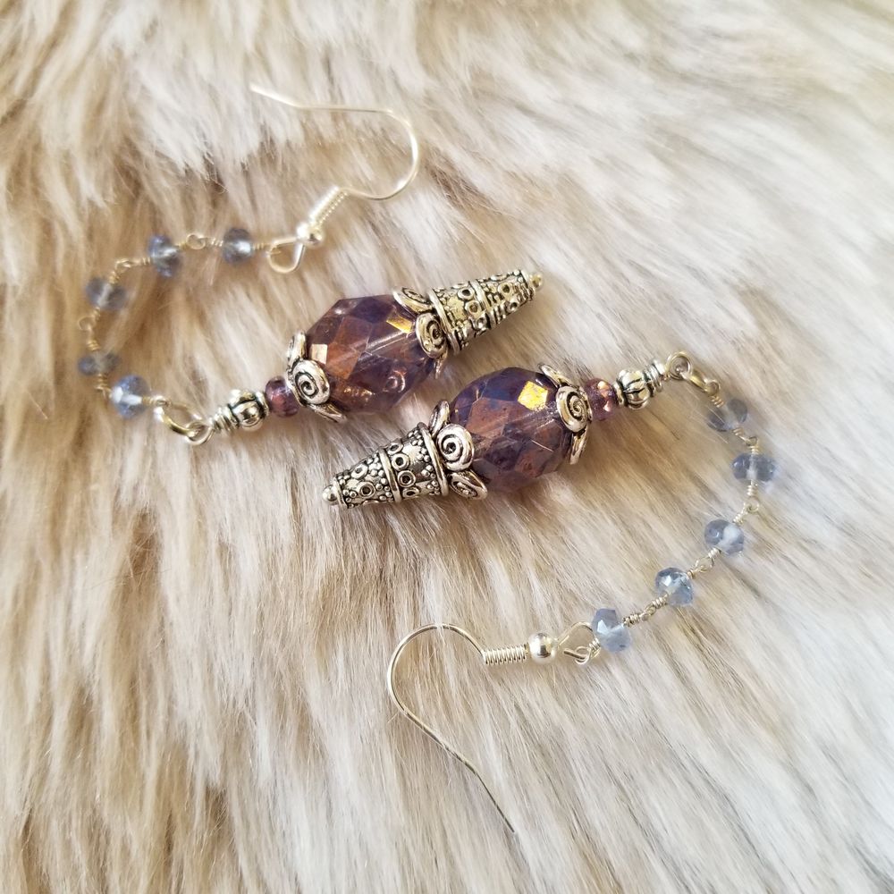 Amethyst Lustre Pendulum Earrings