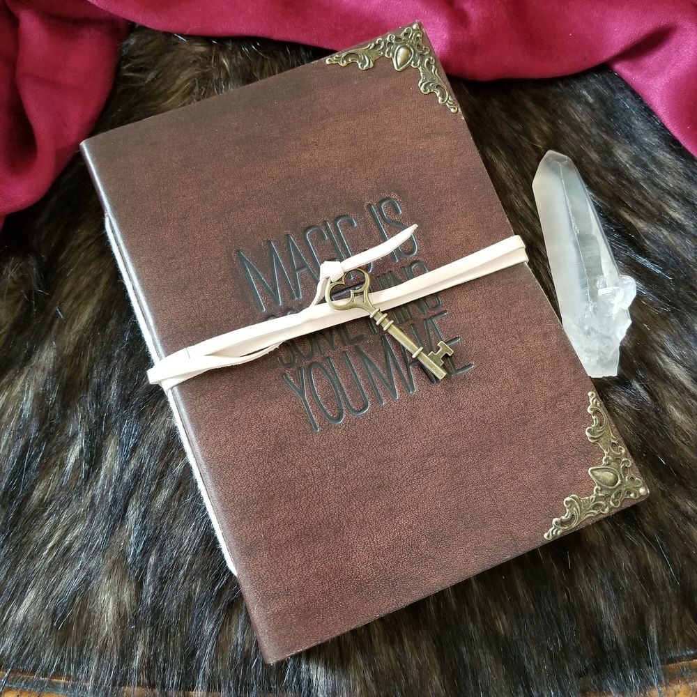 Magic Is Something You Make genuine leather lined journal bo...