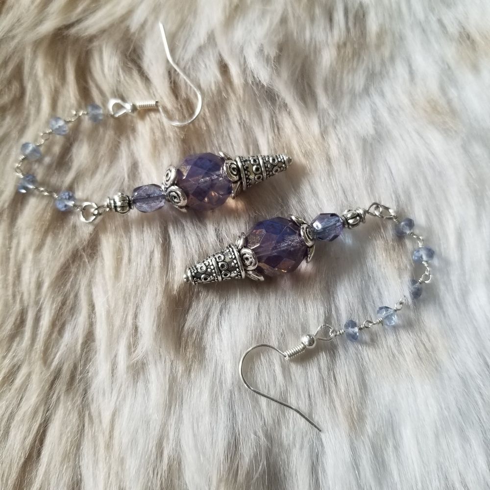 Amethyst Lustre Pendulum Earrings